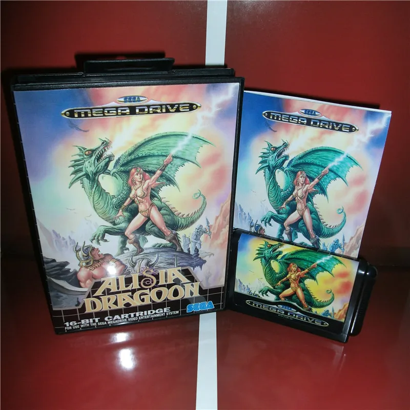 Алисия Драгон ЕС крышка с коробкой и руководством для Sega Megadrive Genesis игровая