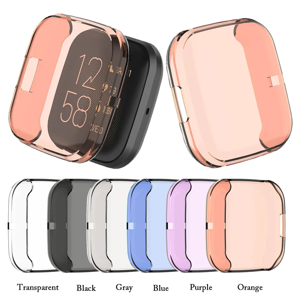 

Ultra-thin Soft TPU Protector Case Cover For Fitbit Versa 2 Smart Watch Full Coverage Protective Shell Protector Silicone Cases