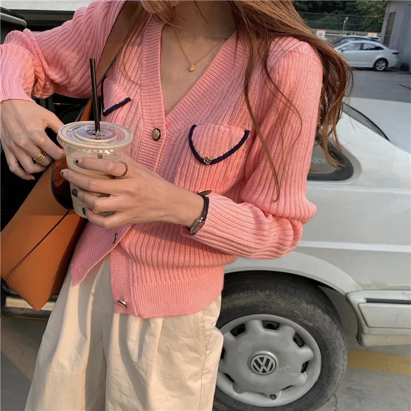 Harajuku Stylish Loose Cardigans V-Neck Thin Women Fashion Lady OL New All Match Coats High Waist Knitted Sweaters 
Harajuku Stylish Loose Cardigans V-Neck Thin Women Fashion Lady OL New All Match Coats High Waist Knitted Sweaters