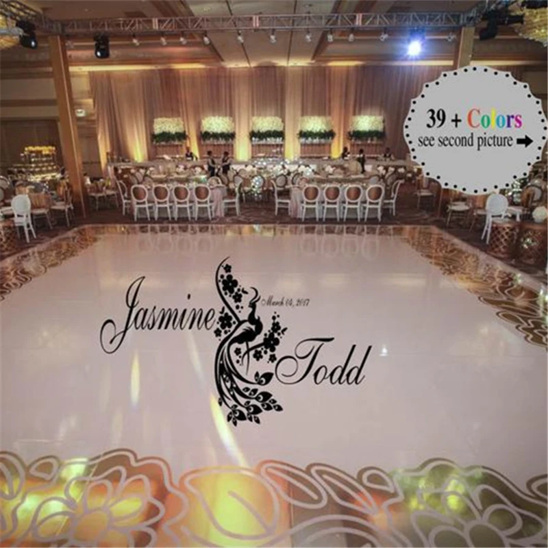 Wall sticker Peacock Theme Dance Floor Decal Wedding Day Fancy calligraphy Font Dance Floor Names Vinyl Lettering decor HY133
Wall sticker Peacock Theme Dance Floor Decal Wedding Day Fancy calligraphy Font Dance Floor Names Vinyl Lettering decor HY133