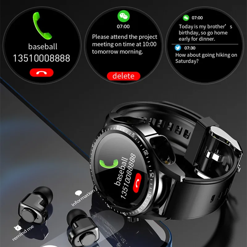JM03 Smart Watch Men Smartwatch Tws 2 In 1 HIFI Stereo Wireless Headset Combo Bluetooth Phone Call For Android IOS | Электроника