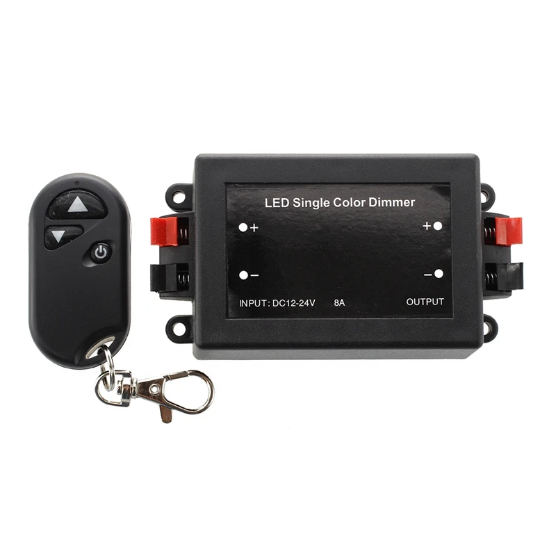 Одноцветный светодиодный регулятор яркости 12 В постоянного тока + Радиочастотный пульт дистанционного управления
Одноцветный светодиодный регулятор яркости 12 В постоянного тока + Радиочастотный пульт дистанционного управления