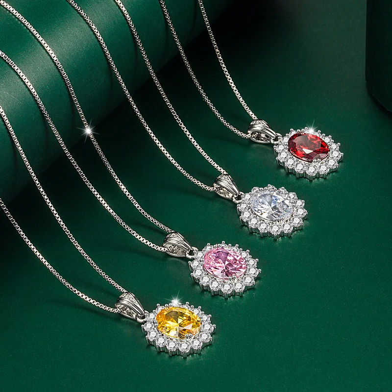 Bella Box Multicolor Gemstone Zircon Necklace 925 Sterling Silver Simple Oval Pendant Wedding Engagement Fine Jewelry 14.1*24mm
Bella Box Multicolor Gemstone Zircon Necklace 925 Sterling Silver Simple Oval Pendant Wedding Engagement Fine Jewelry 14.1*24mm