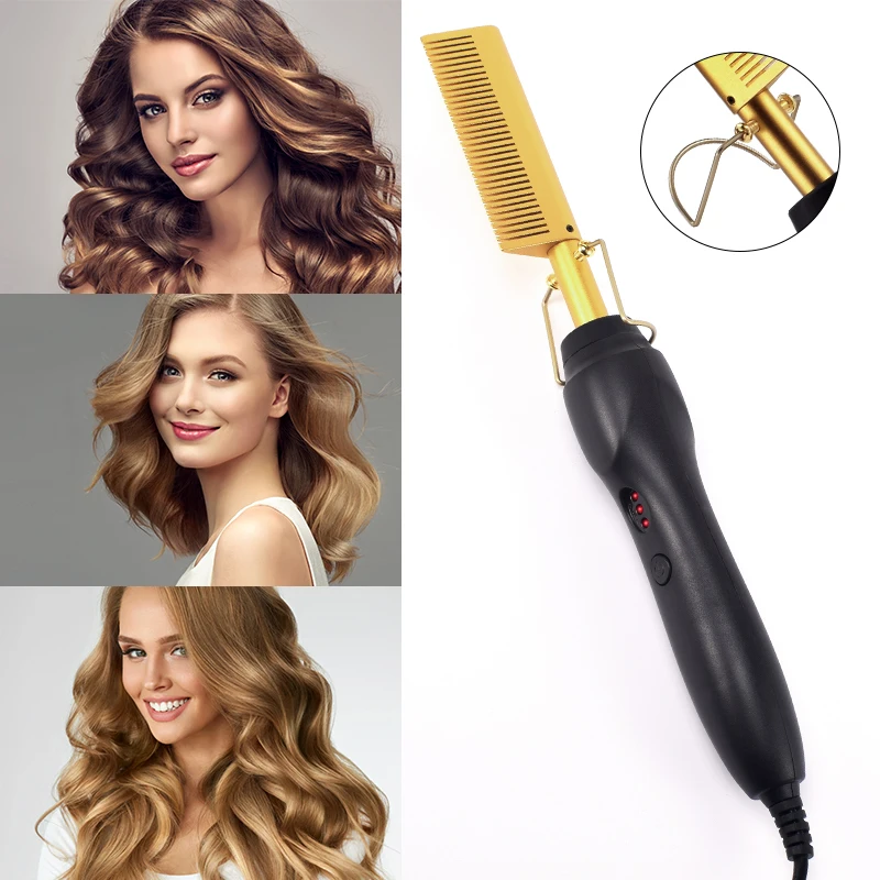 2 in 1 Hot Comb Straightener Electric Hair Straightener Hair Curler Wet Dry Use Hair Flat Irons Hot Heating Comb For Hair
2 in 1 Hot Comb Straightener Electric Hair Straightener Hair Curler Wet Dry Use Hair Flat Irons Hot Heating Comb For Hair