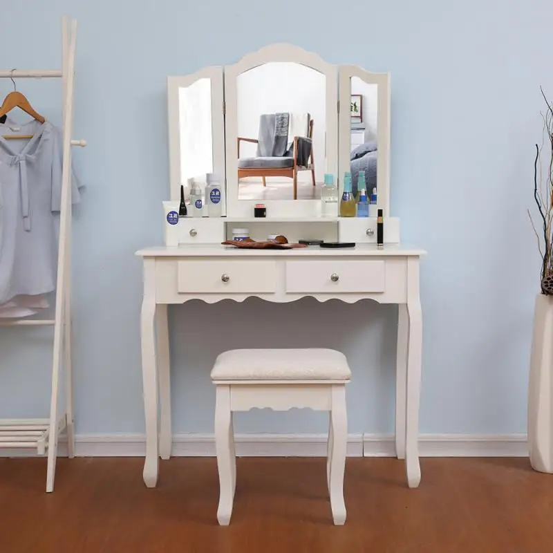 Elegant Vanity Table And Chair Vanity Set With Mirror Makeup Dressing Table With Drawer White HWC
Elegant Vanity Table And Chair Vanity Set With Mirror Makeup Dressing Table With Drawer White HWC