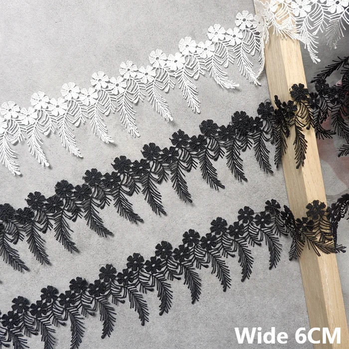 6CM Wide White Black Cotton Fabric 3d Flowers Embroidered Lace Collar Dress Guipure Fringe Ribbon Curtains Clothing Sewing Decor
6CM Wide White Black Cotton Fabric 3d Flowers Embroidered Lace Collar Dress Guipure Fringe Ribbon Curtains Clothing Sewing Decor