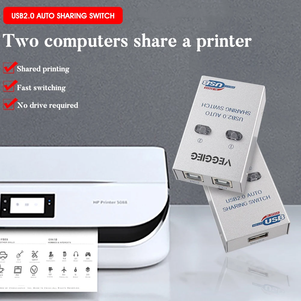 USB 2.0 Sharing Printer Switcher Multi-computer Automatic Switch Sharing Device 2/4 Ports One Button/Hotkey Swap Plug and Play
USB 2.0 Sharing Printer Switcher Multi-computer Automatic Switch Sharing Device 2/4 Ports One Button/Hotkey Swap Plug and Play