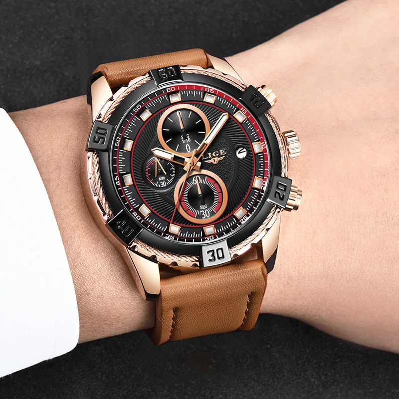 2021 New LIGE 9942 Men Luxury Brown Belt Waterproof Multi-Function Quartz Watch Fashion Business Sports Wristwatches Male Clock
2021 New LIGE 9942 Men Luxury Brown Belt Waterproof Multi-Function Quartz Watch Fashion Business Sports Wristwatches Male Clock