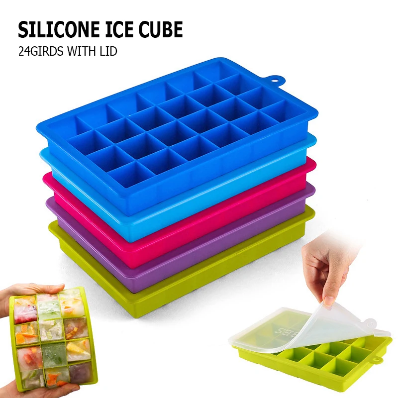M-COOS 24 Grid Silicone Tray With Lid Chocolate Mold Brownie Bread Baking Pan Cold Drink Whiskey Kitchen Accessories
M-COOS 24 Grid Silicone Tray With Lid Chocolate Mold Brownie Bread Baking Pan Cold Drink Whiskey Kitchen Accessories