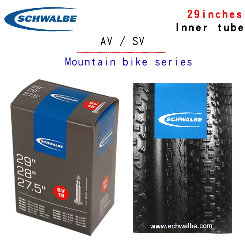 Schwalbe mountain bike butyl rubber inner tube 29 inch sv19 sv19A French valve Road City bicycle tire accessories
Schwalbe mountain bike butyl rubber inner tube 29 inch sv19 sv19A French valve Road City bicycle tire accessories