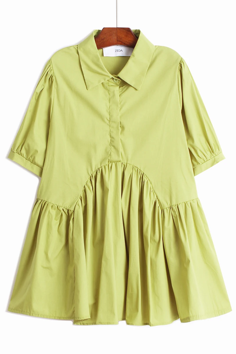 SuperAen Turn-down Collar Cardigan Lantern Short Sleeve Shirt Women's Loose High Waist A-line Solid Color Shirt Tops
SuperAen Turn-down Collar Cardigan Lantern Short Sleeve Shirt Women's Loose High Waist A-line Solid Color Shirt Tops