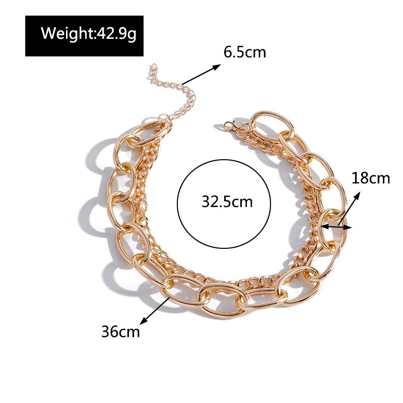 Statement Multi-Layer Clavicle Chain Necklaces for Women Punk Metal Chunky Necklace Chokers Collare Fashion Jewelry Accessories
Statement Multi-Layer Clavicle Chain Necklaces for Women Punk Metal Chunky Necklace Chokers Collare Fashion Jewelry Accessories