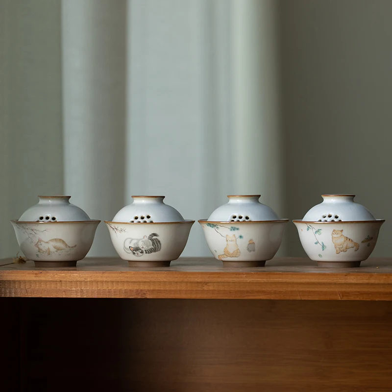 

100 мл семейная чайная чашка с милым котом чайные горшки китайская чайная чашка кунг-фу чайный набор для чайной церемонии принадлежности чай...