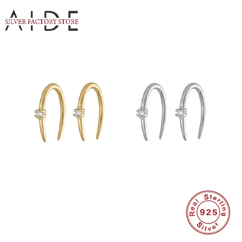 AIDE Geometric U Shape Zircon Stud Earrings For Women Gift Minimalism 925 Sterling Silver Earrings Fine Jewelry boucle doreille
AIDE Geometric U Shape Zircon Stud Earrings For Women Gift Minimalism 925 Sterling Silver Earrings Fine Jewelry boucle doreille