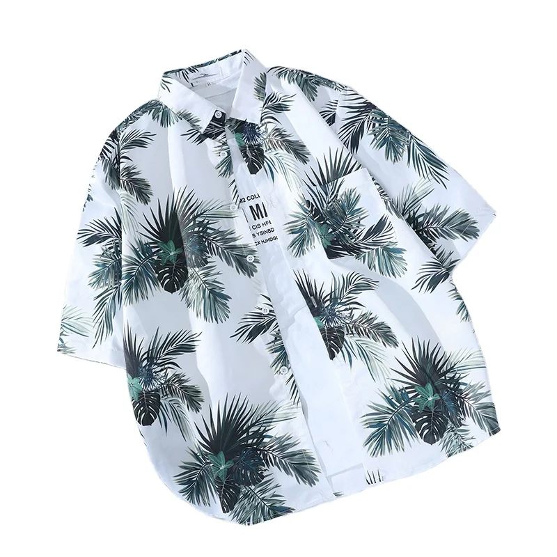 2020 Hot Sale Summer Beach Palm Tree Printed Hawaiian Men Cotton Short Sleeve Shirt
2020 Hot Sale Summer Beach Palm Tree Printed Hawaiian Men Cotton Short Sleeve Shirt