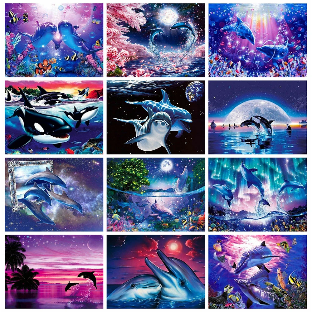 Dolphin Diamond Painting Kits Animal Landscape Rhinestones Embroidery Mosaic Cross Stitch Home Decor Full Square Round Drill
Dolphin Diamond Painting Kits Animal Landscape Rhinestones Embroidery Mosaic Cross Stitch Home Decor Full Square Round Drill