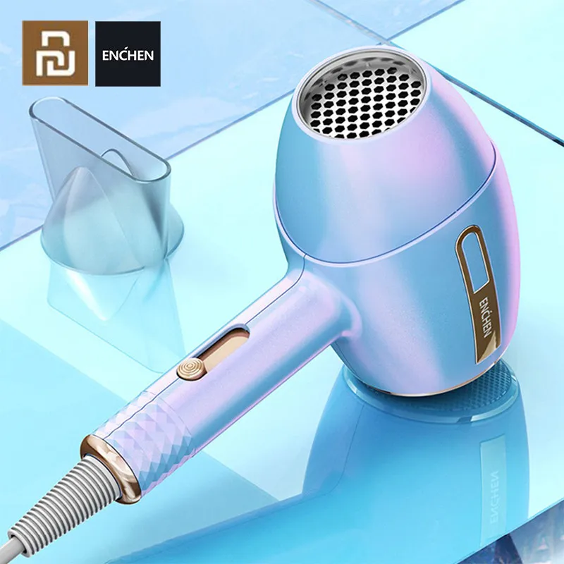 

YOUPIN ENCHEN Anion Hair Dryer Professional Barber Salon Styling Tools Hot/Cold Air Blow Dryer 3 Speed Adjustment 1200W 220V