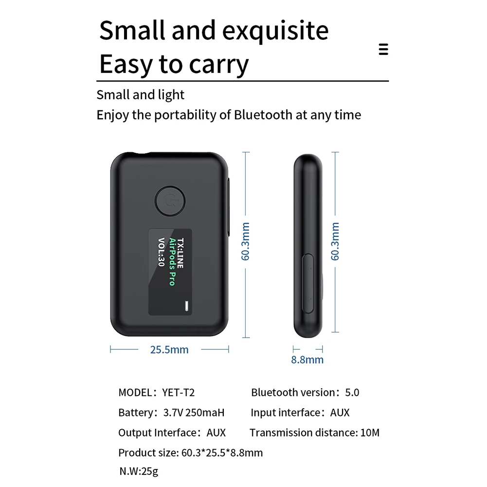 Bluetooth-compatible Adapter Dongle AUX Transmitter Receiver for PC Car Headphones Speaker Network Extender Extension Cable
Bluetooth-compatible Adapter Dongle AUX Transmitter Receiver for PC Car Headphones Speaker Network Extender Extension Cable