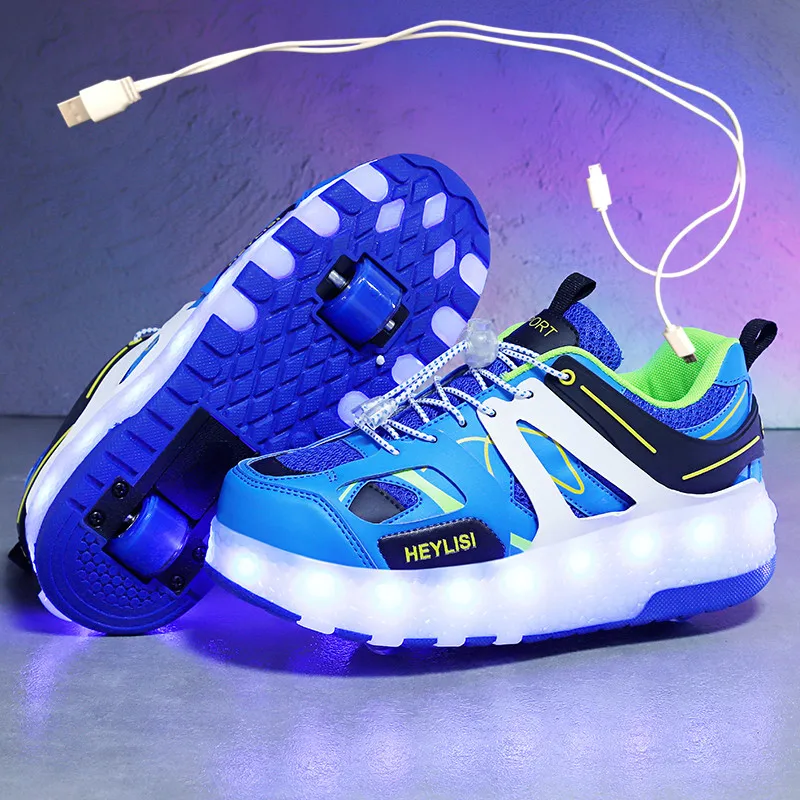 Children One Two Wheels Luminous Glowing Sneakers Gold Pink Led Light Roller Skate Shoes Kids Led Shoes Boys Girls USB Charging
Children One Two Wheels Luminous Glowing Sneakers Gold Pink Led Light Roller Skate Shoes Kids Led Shoes Boys Girls USB Charging