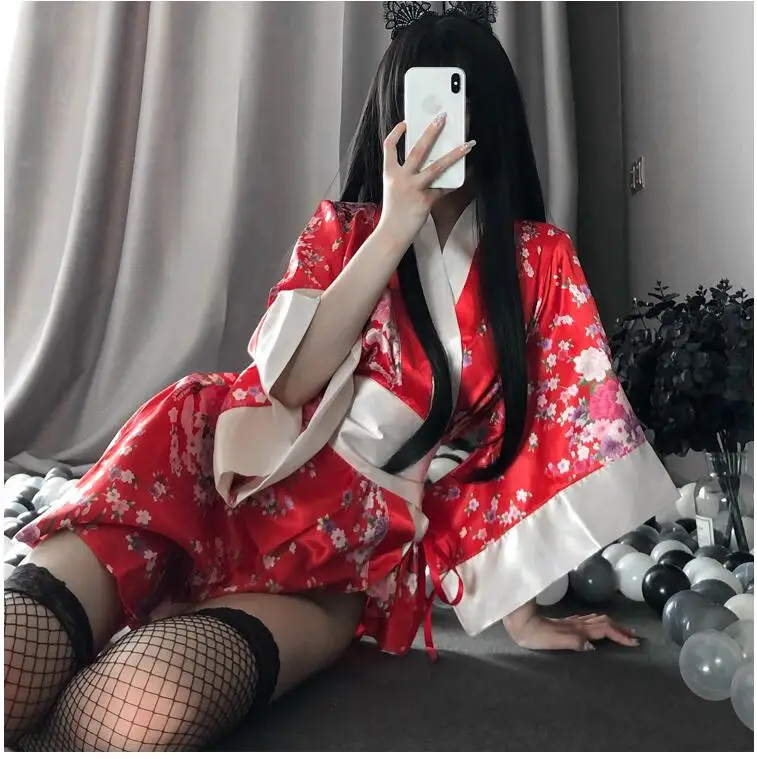 Japanese Kimono Sexy Cosplay Costumes Lingerie Outfit for Women Traditional Style Robe Yukata Pajamas Soft Silk Belt Black Red
Japanese Kimono Sexy Cosplay Costumes Lingerie Outfit for Women Traditional Style Robe Yukata Pajamas Soft Silk Belt Black Red