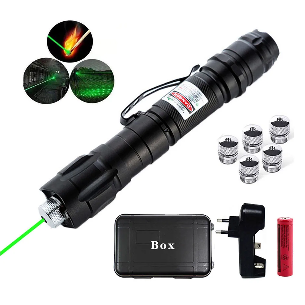 

Hunting High Power 5mw Green Laser Adjustable Focus Burning Red Lasers Pointer Pen 532nm 650nm 5000 Meters with Battery Charger