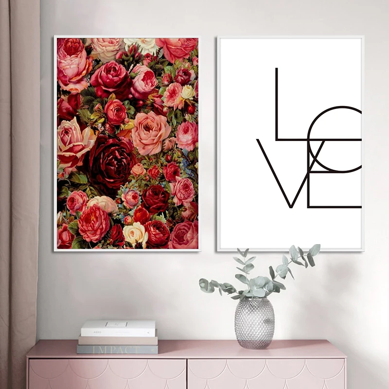 LOVE Rose Flower Painting Wall Art Picture Simple Home Decoration Canvas Painting for Living Room Decoration
LOVE Rose Flower Painting Wall Art Picture Simple Home Decoration Canvas Painting for Living Room Decoration