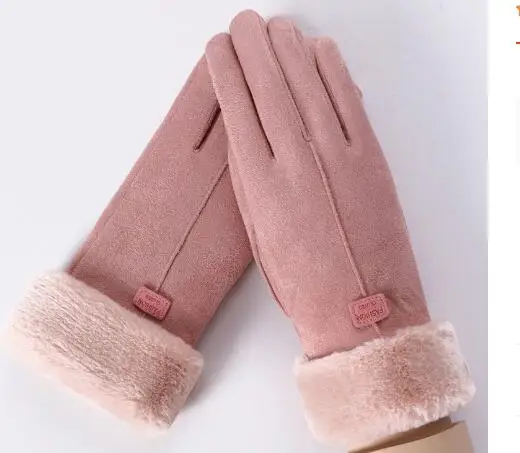 

100pairs/lot wholesale vintage style woman soft faux cashmere winter gloves lady casual outdoor mitten