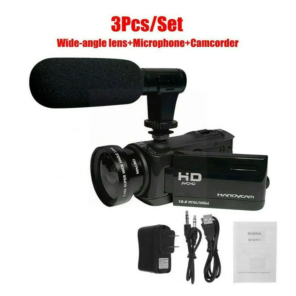 

1080p 16x Zoom Digital Video Camera Professional Handheld Photography Dv Camera Microphone Camcorder Record Video For Yo X2d4