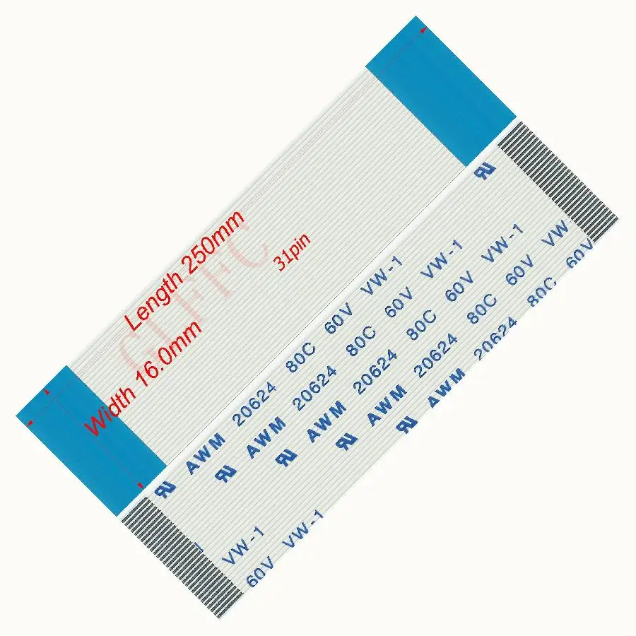 31pin 0,5 Шаг 250 мм-400 мм A-Тип Гибкий плоский кабель FFC awm 20624 ROHS для TTL LCD DVD Компьютера
31pin 0,5 Шаг 250 мм-400 мм A-Тип Гибкий плоский кабель FFC awm 20624 ROHS для TTL LCD DVD Компьютера