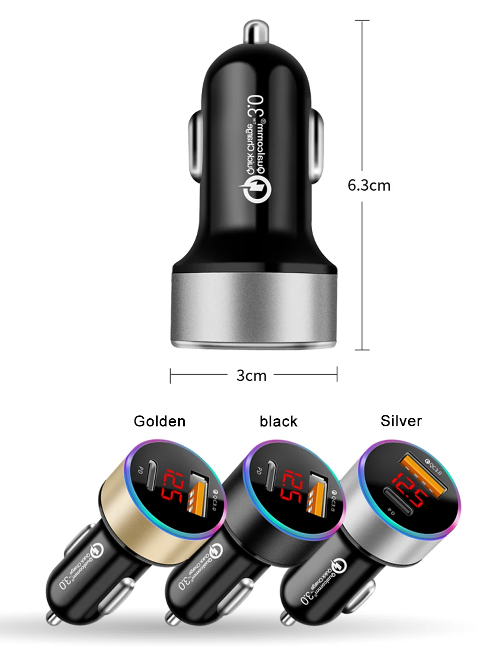 USB Car Charger Mini LCD Display 3.0 Quick Charge 6A 36W Fast For iPhone 12 Huawei Xiaomi Type C Mobile Phone
USB Car Charger Mini LCD Display 3.0 Quick Charge 6A 36W Fast For iPhone 12 Huawei Xiaomi Type C Mobile Phone