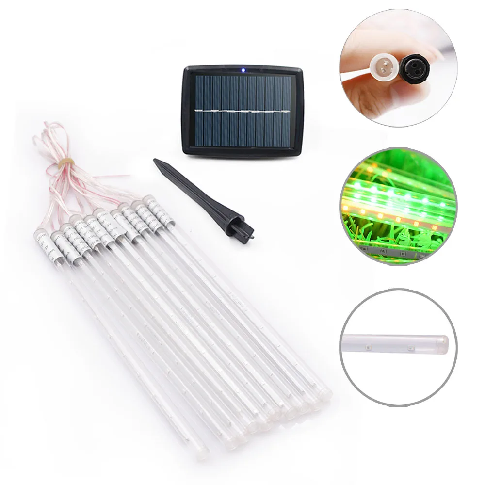 30cm 10 tubes waterproof Meteor Shower Rain Tubes RGB 360 Led Light Lamp Solar Power Christmas Light Wedding Garden Decoration
30cm 10 tubes waterproof Meteor Shower Rain Tubes RGB 360 Led Light Lamp Solar Power Christmas Light Wedding Garden Decoration
