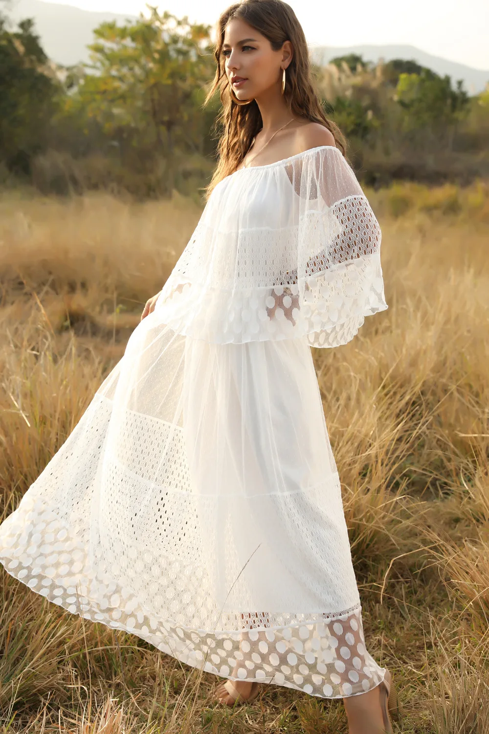 ZOGAA Spring Summer White Lace Long Dress Off-the-shoulder Skirt Sexy Beach Holiday Skirt
ZOGAA Spring Summer White Lace Long Dress Off-the-shoulder Skirt Sexy Beach Holiday Skirt