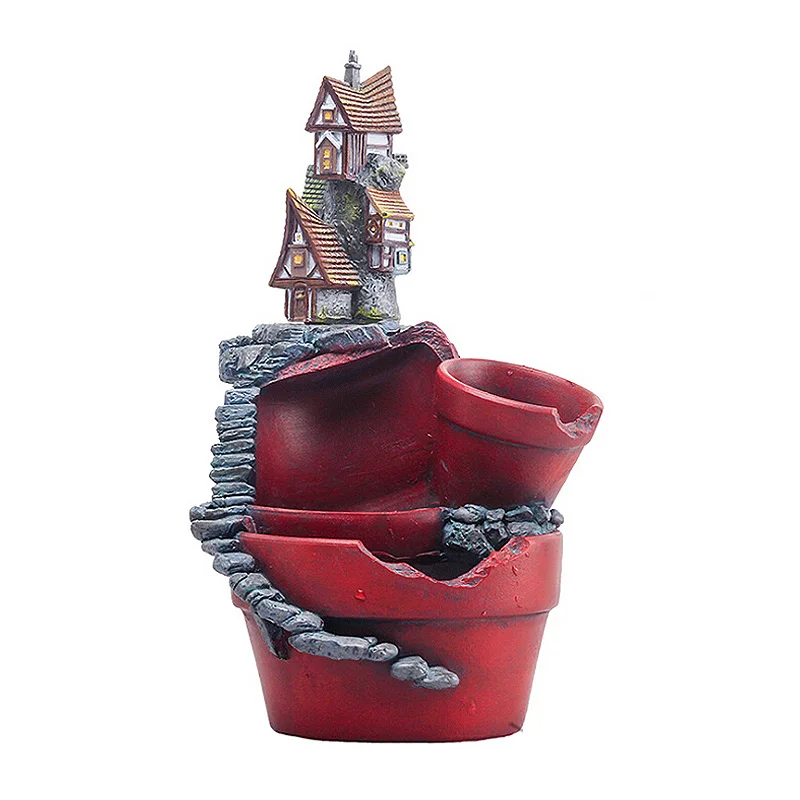 

Castle Flower Pot Resin Flowerpot Succulent Plant Pots Garden Bonsai Home Garden Decoration