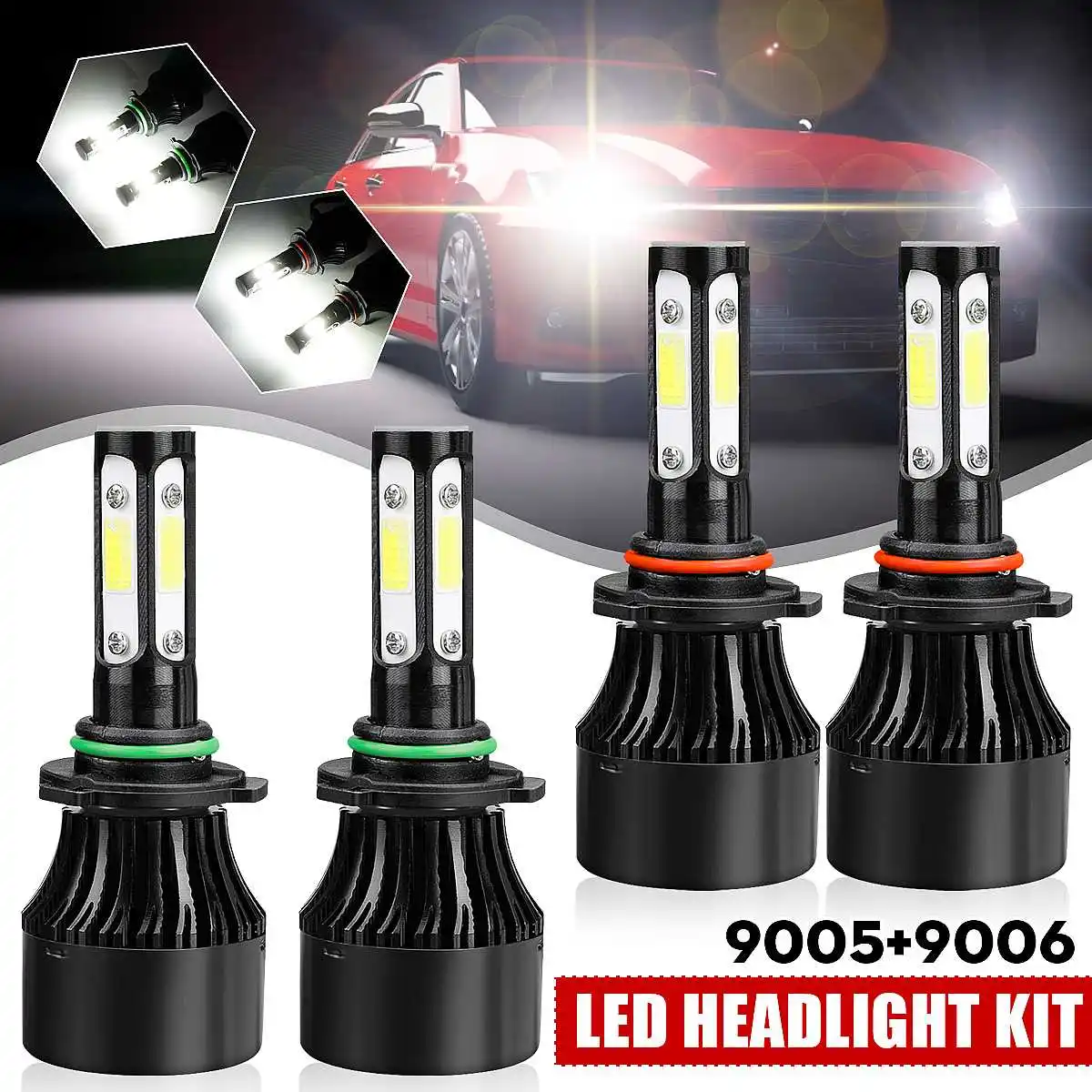 9005/9006/H11 2x 4-Side Combo Car LED Headlight Kit Hi-Low Beam Bulb 6000K 120W 32000LM Auto Headlamp LED Fog Light
9005/9006/H11 2x 4-Side Combo Car LED Headlight Kit Hi-Low Beam Bulb 6000K 120W 32000LM Auto Headlamp LED Fog Light