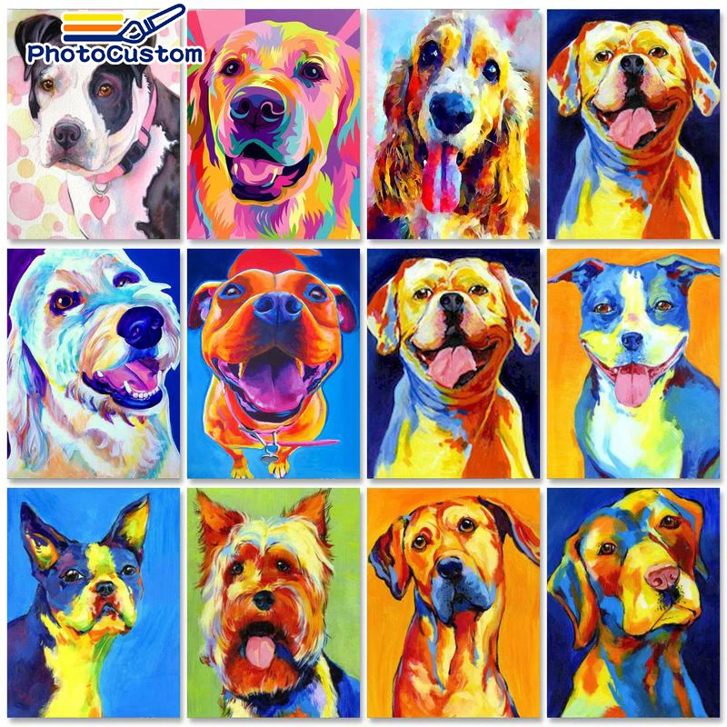 PhotoCustom 60x75cm Paint By Numbers Colourful Dogs DIY Oil Painting By Numbers On Canvas Frameless Number Painting Home Decor
PhotoCustom 60x75cm Paint By Numbers Colourful Dogs DIY Oil Painting By Numbers On Canvas Frameless Number Painting Home Decor