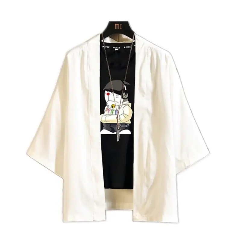 Geskeey Summer Men's Haori Cardigan Kimono Shirt Samurai Japanese Clothing Robes Loose Obi Male Yukata Jacket Streetwear Asian 
Geskeey Summer Men's Haori Cardigan Kimono Shirt Samurai Japanese Clothing Robes Loose Obi Male Yukata Jacket Streetwear Asian