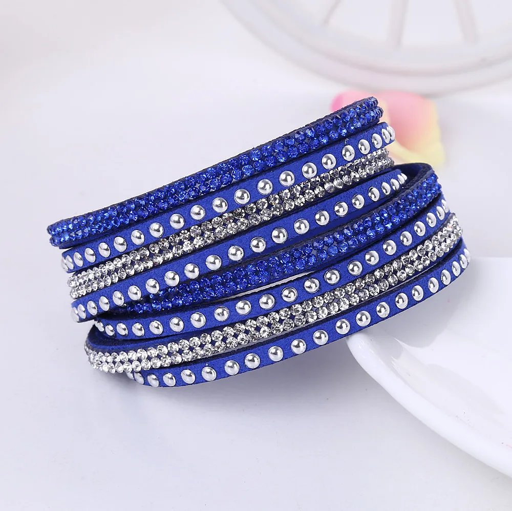 6 rows of rhinestone velvet bracelets personality trendy European and American women's fashion bracelet jewelry
6 rows of rhinestone velvet bracelets personality trendy European and American women's fashion bracelet jewelry