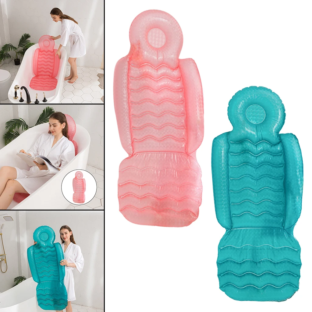 Inflatable Bathroom Spa Cushion with Suction Cups for Back Shoulder Support 
Inflatable Bathroom Spa Cushion with Suction Cups for Back Shoulder Support