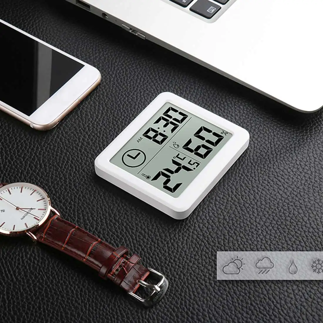 Multifunction Thermometer Electronic Digital Thermometer Hygrometer Clock Temperature Humidity Indoor Outdoor Weather Station
Multifunction Thermometer Electronic Digital Thermometer Hygrometer Clock Temperature Humidity Indoor Outdoor Weather Station