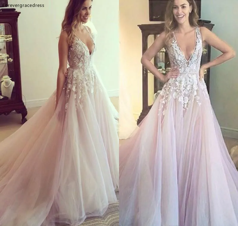 New Sexy Backless Wedding Dress Romantic A Line Deep V Neck Appliqued Long Summer Bridal Gown Custom Made Plus Size
New Sexy Backless Wedding Dress Romantic A Line Deep V Neck Appliqued Long Summer Bridal Gown Custom Made Plus Size