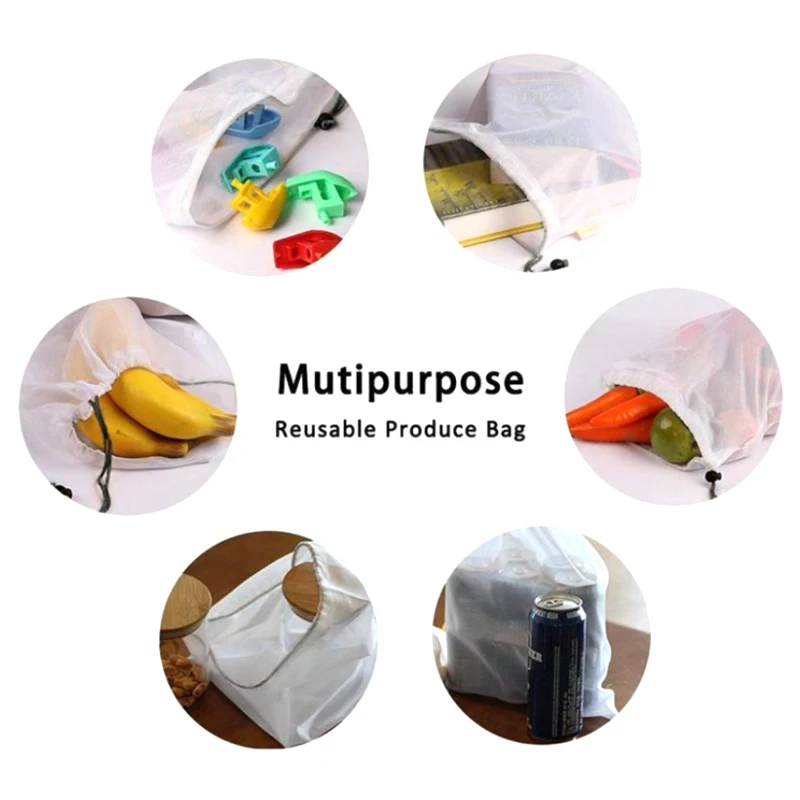 Reusable Mesh Storage Bags Washable Fruit Polyester Mesh Bag Eco Friendly Lightweight Bags Re-drawable Vegetable Storage Net Bag 
Reusable Mesh Storage Bags Washable Fruit Polyester Mesh Bag Eco Friendly Lightweight Bags Re-drawable Vegetable Storage Net Bag