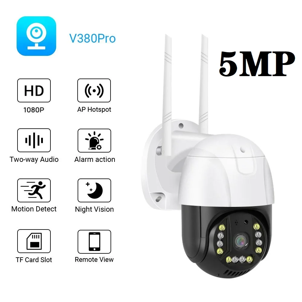 5MP Full Color Outdoor Water-proof IP Speed Dome Camera AI Humanoid Motion Detection Home Security CCTV Monitor V380 Pro APP
5MP Full Color Outdoor Water-proof IP Speed Dome Camera AI Humanoid Motion Detection Home Security CCTV Monitor V380 Pro APP