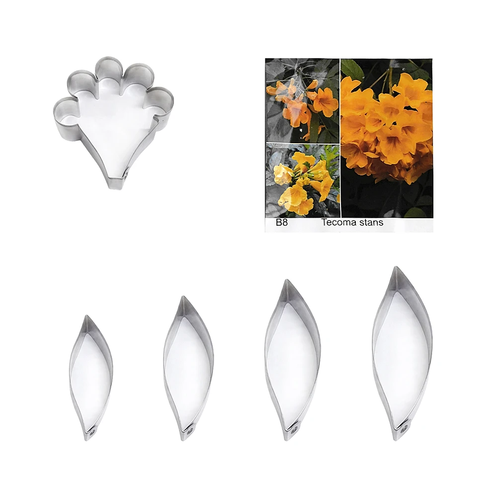 Tecoma stans fondant sugar flower cutters baking cake decorations Polymer Clay Cold Porcelain gumpaste tools
Tecoma stans fondant sugar flower cutters baking cake decorations Polymer Clay Cold Porcelain gumpaste tools