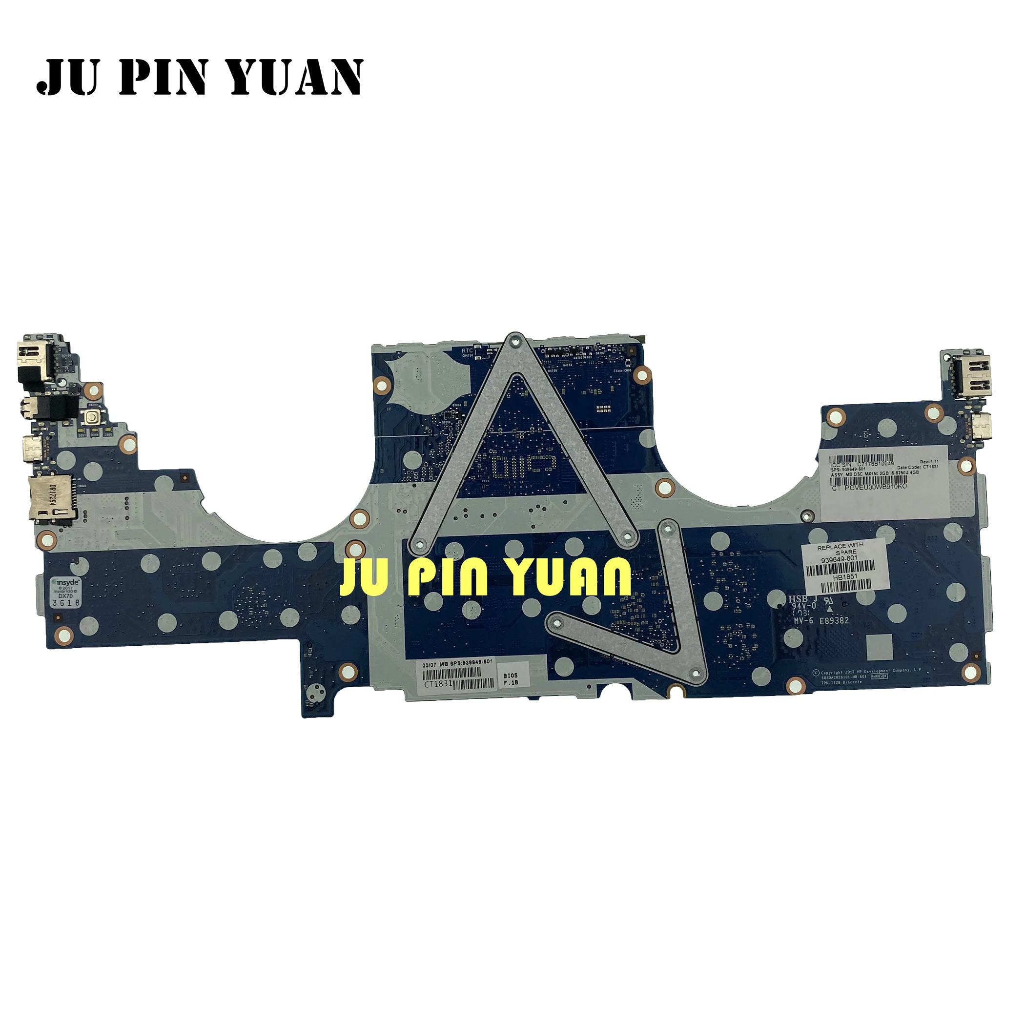 Материнская плата для ноутбука HP ENVY 13-AD, 939649-601, 939649-001 TPN-I128 с MX150 2 Гб, i5-8250U 4 Гб, полностью протестирована
Материнская плата для ноутбука HP ENVY 13-AD, 939649-601, 939649-001 TPN-I128 с MX150 2 Гб, i5-8250U 4 Гб, полностью протестирована