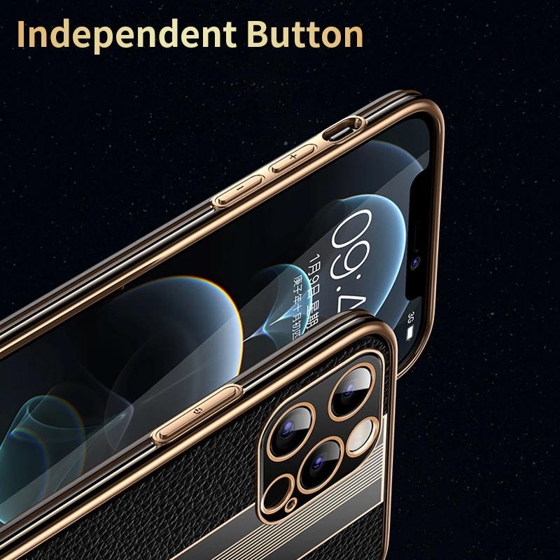 Luxury Plating Business Litchi Texture Silicone Case For iPhone 12 11 Pro XS Max Mini X XR 7 8 Plus SE 2020 Shockproof Cover
Luxury Plating Business Litchi Texture Silicone Case For iPhone 12 11 Pro XS Max Mini X XR 7 8 Plus SE 2020 Shockproof Cover