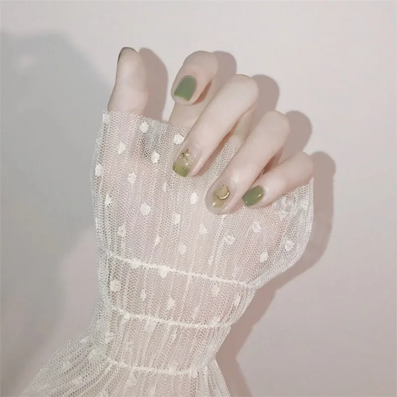 24pcs Green Star Moon Art Decoration Full Nail Tips Fake Nail Piece Wearable Finished Manicure Paste
24pcs Green Star Moon Art Decoration Full Nail Tips Fake Nail Piece Wearable Finished Manicure Paste