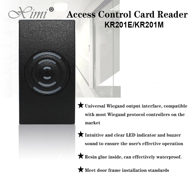 KR201 frequency EM12.5KHZ / MF13.56MHZ card reader outdoor card waterproof ID / IC access control card reader
KR201 frequency EM12.5KHZ / MF13.56MHZ card reader outdoor card waterproof ID / IC access control card reader
