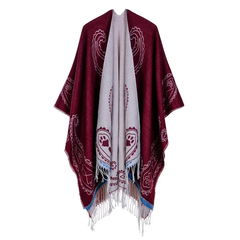 Ethnic National Fashion Women Long Cape Thick Ladies Fall Poncho With Tassel Bohemia Beach Windproof Wraps Shawl For Women
Ethnic National Fashion Women Long Cape Thick Ladies Fall Poncho With Tassel Bohemia Beach Windproof Wraps Shawl For Women