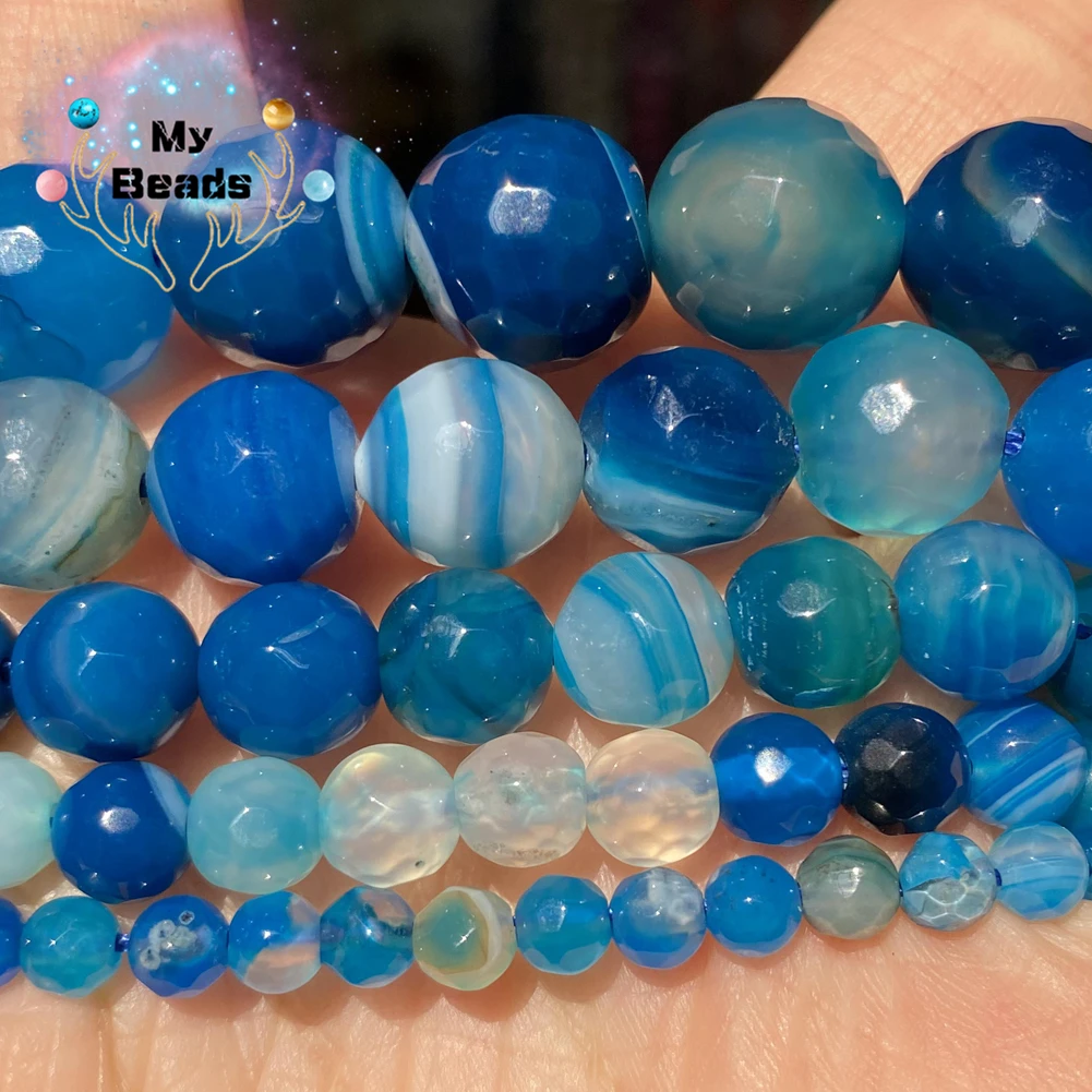 Natural Blue Faceted Striped Agate Stone Beads For Jewelry Making Diy Necklace Bracelet Charm Round Beads Accessories 4-12mm 15“
Natural Blue Faceted Striped Agate Stone Beads For Jewelry Making Diy Necklace Bracelet Charm Round Beads Accessories 4-12mm 15“