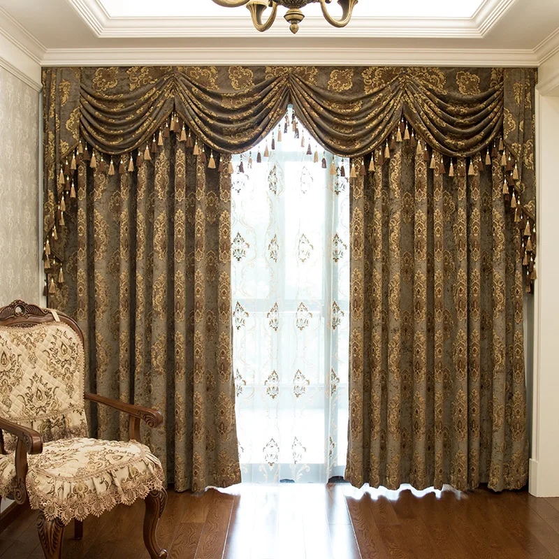European high-quality custom jacquard curtains for Living Room Windows European style classic High shade curtains for Bedroom
European high-quality custom jacquard curtains for Living Room Windows European style classic High shade curtains for Bedroom